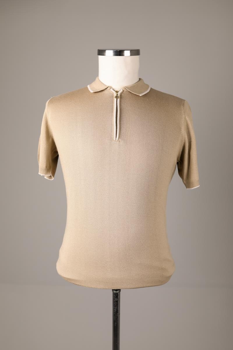 Ferm. Polo Yaka K. Kol T- Shirt - Koyu Bej