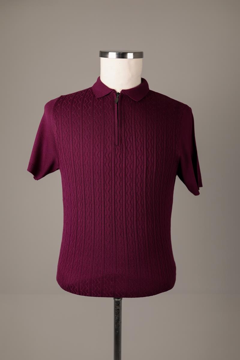 Ferm.polo Yaka K.kol T-shirt - Bordo
