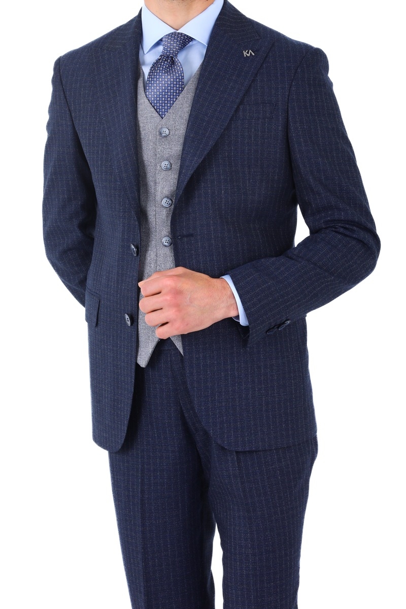 Yelekli Takım Elbise - Lacivert