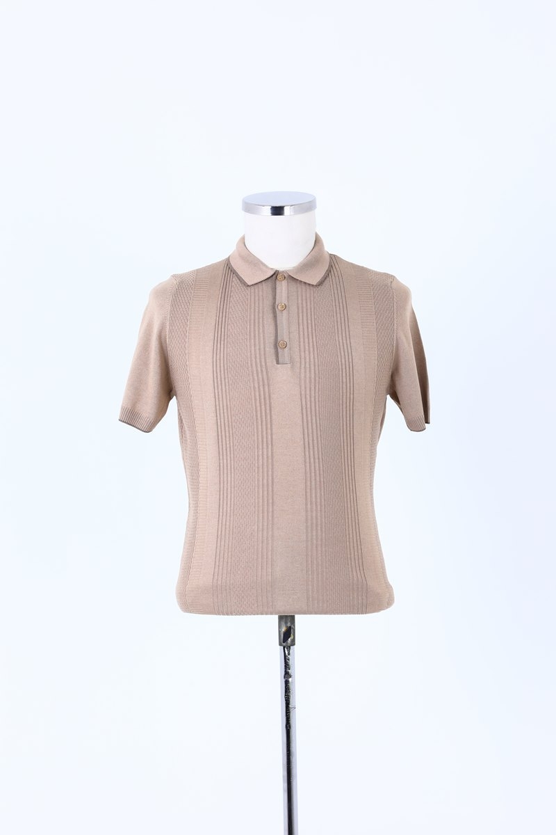 Düğm.polo Yaka K.kol T-shirt - K.bej