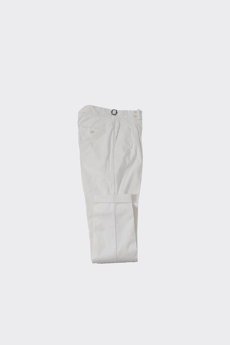 Çift Pile Pantolon - Beyaz