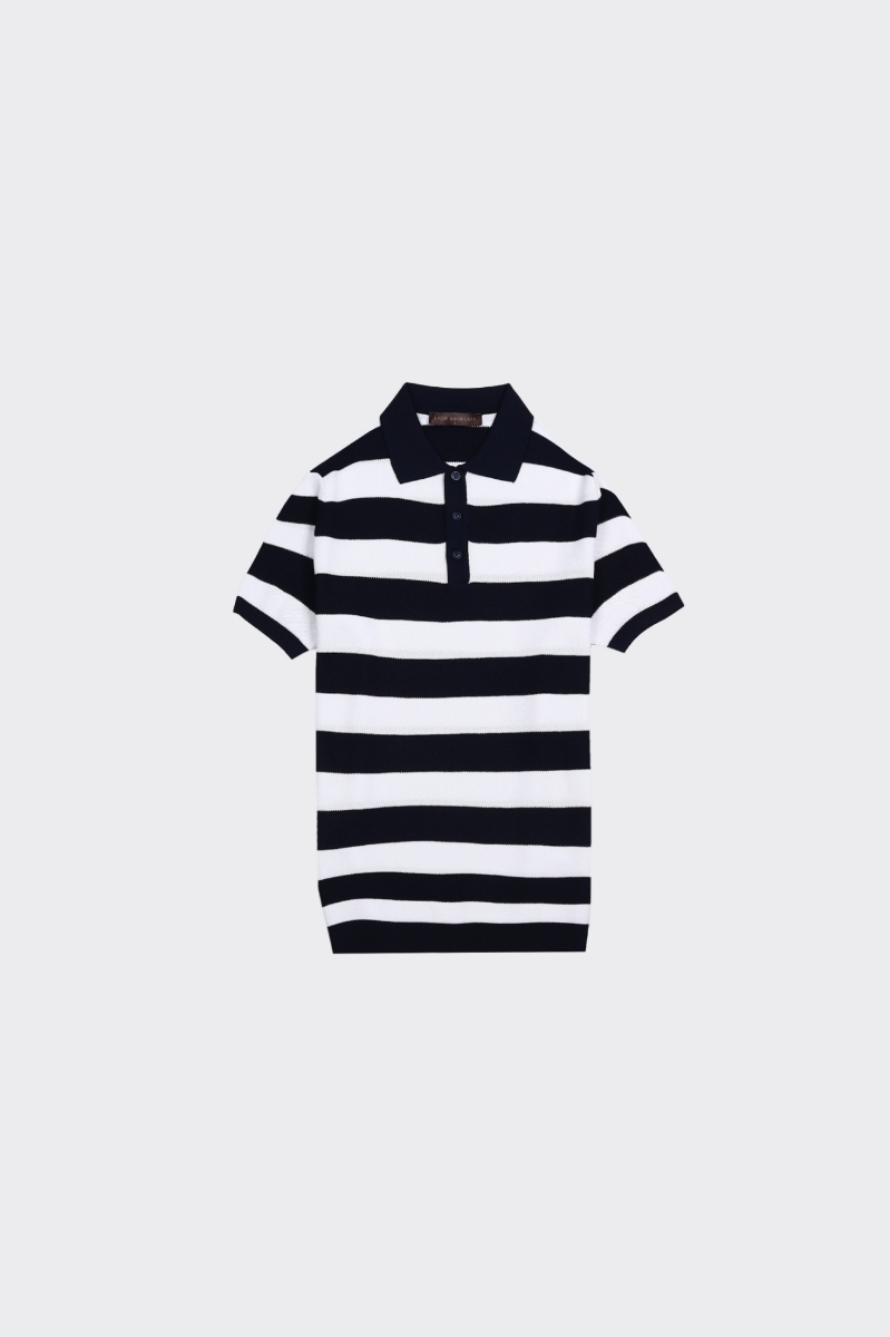 Ferm.polo Yaka K.kol T-shirt - Açık Lacivert-kemik