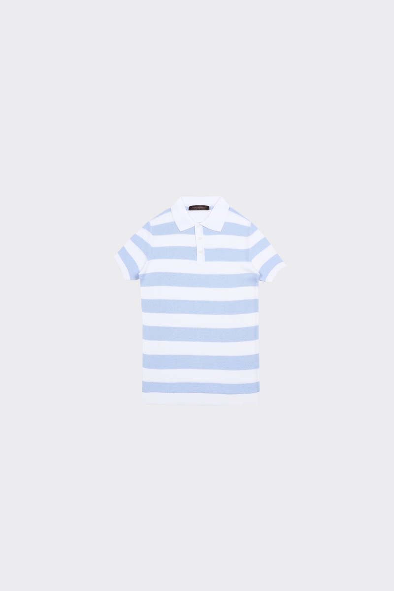 Ferm.polo Yaka K.kol T-shirt - Kemik-bebe Mavi