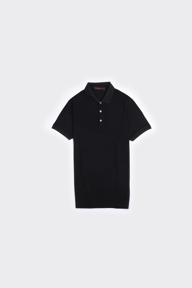 Düğm.polo Yaka K.kol T-shirt - Siyah