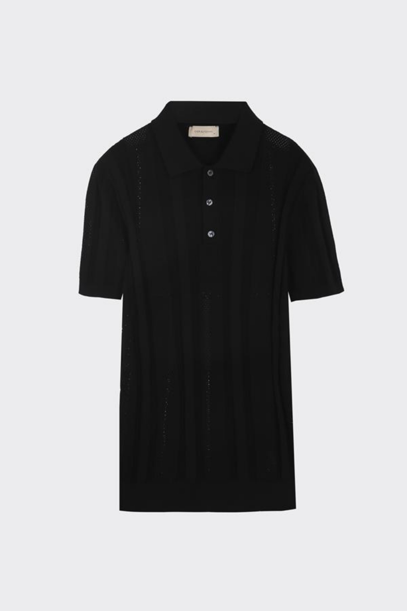 Düğm.polo Yaka K.kol T-shirt - Siyah