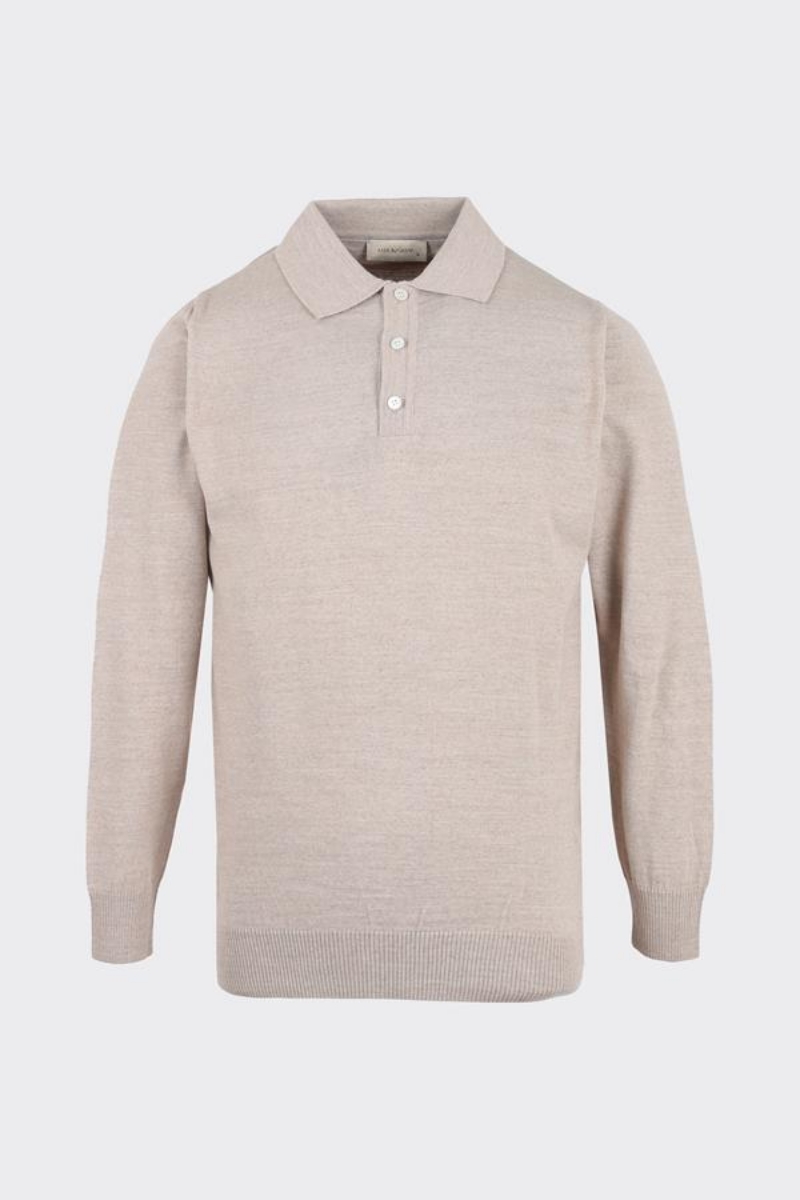Pearl Polo Yaka Triko - Bej-melanj