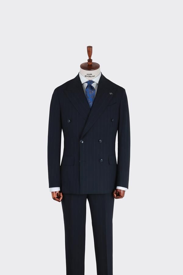 Kruvaze Takım Elbise Lacivert - 56