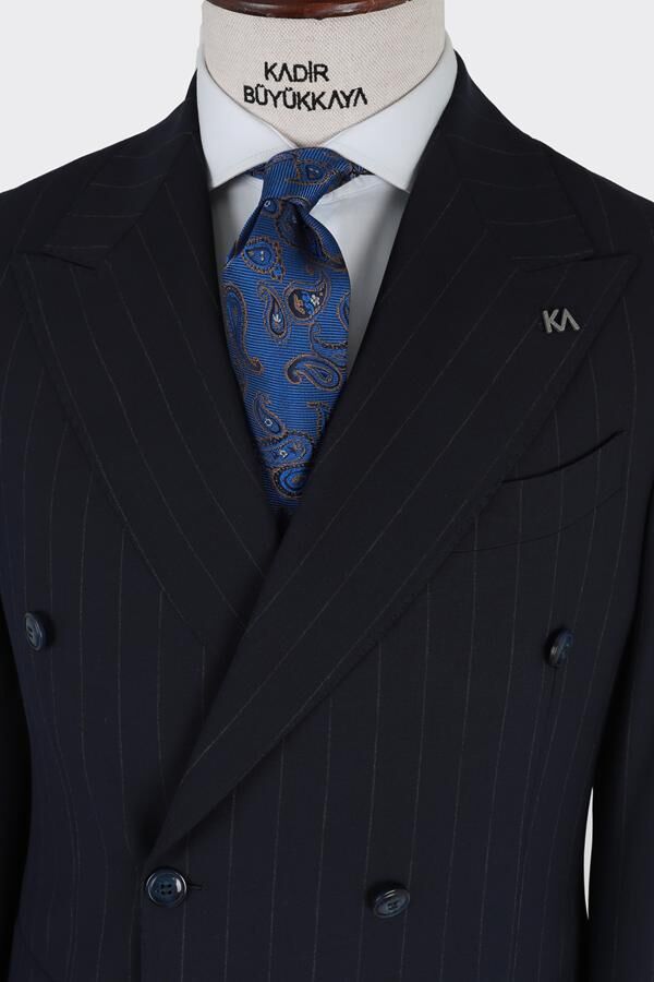 Kruvaze Takım Elbise Lacivert - 56