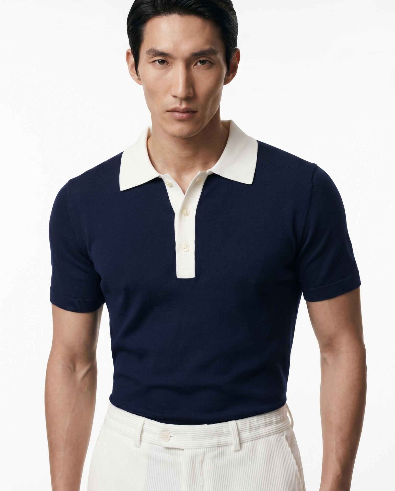 Core Knit Triko T-Shirt Lacivert - L