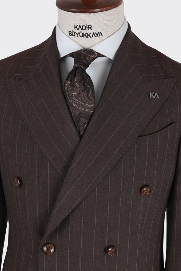 Kruvaze Takım Elbise Kahverengi - 46