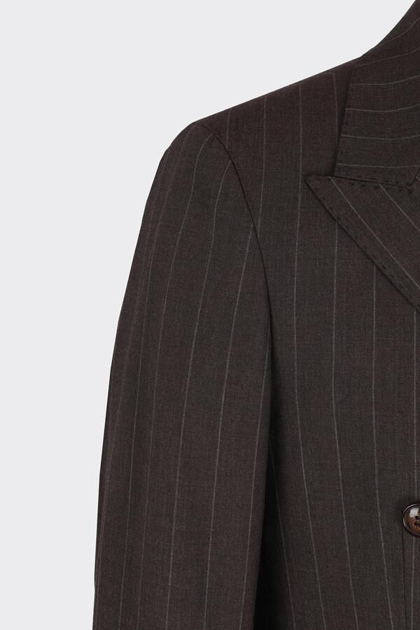 Kruvaze Takım Elbise Kahverengi - 46