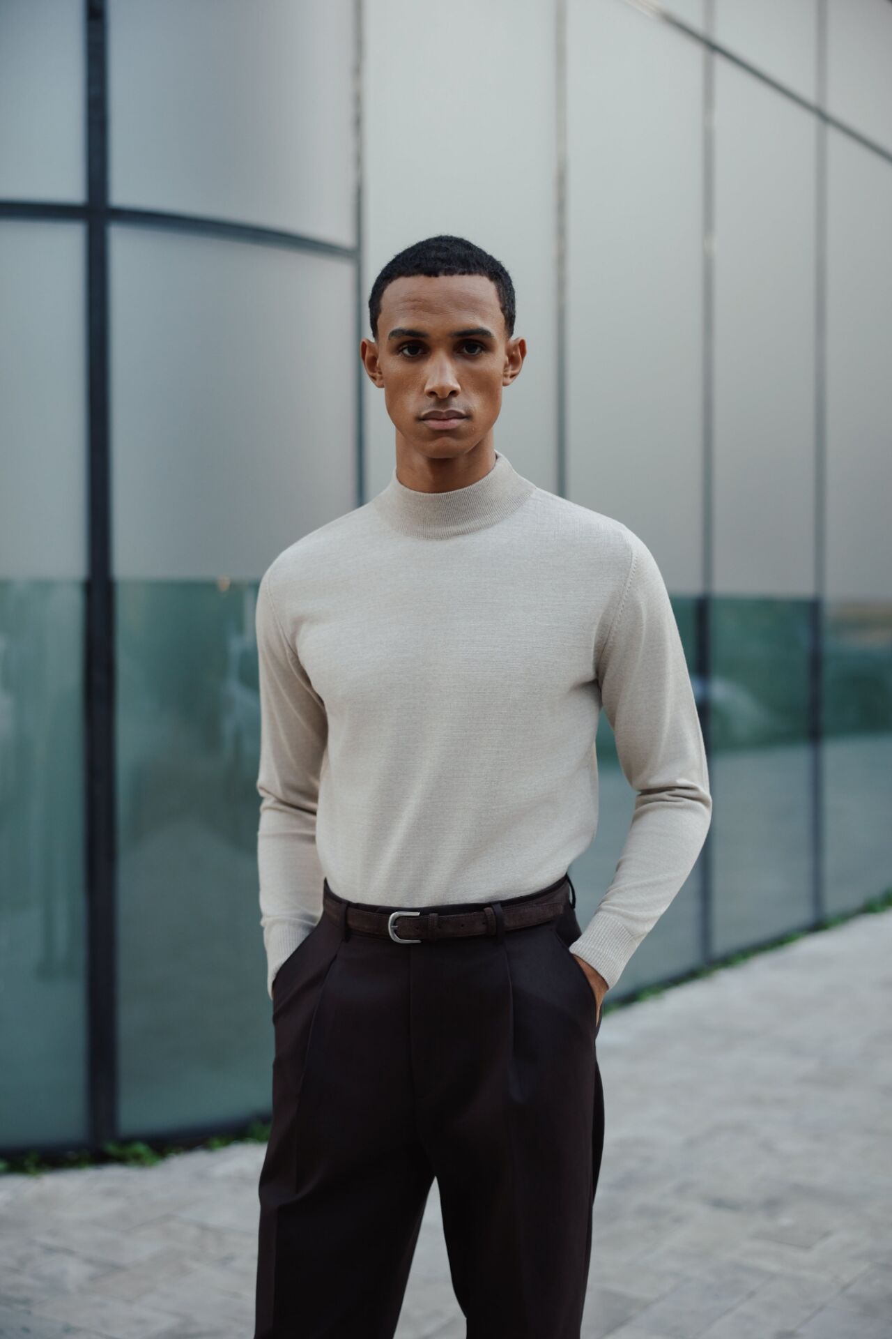 Allure Y.Balıkçı Triko Bej-Melanj - XL