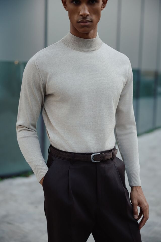 Allure Y.Balıkçı Triko Bej-Melanj - XL