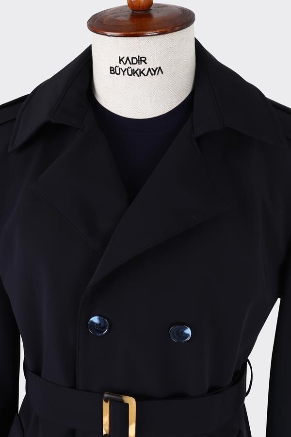 Trenç Coat Lacivert - 54