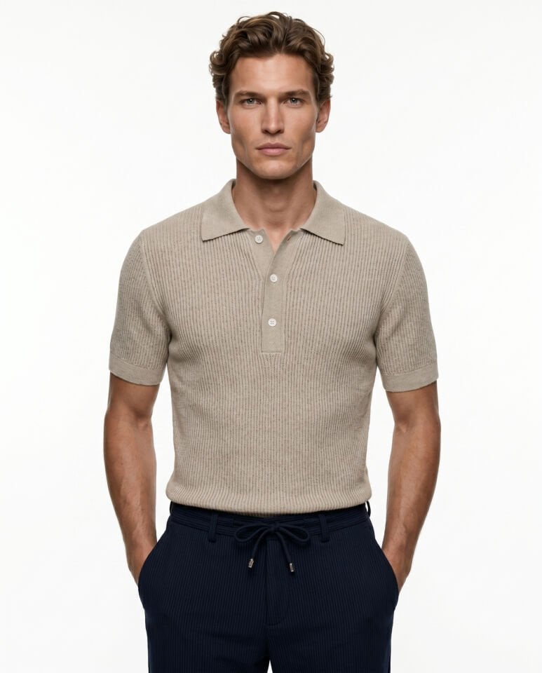 Refined Triko T-Shirt Bej - XXL