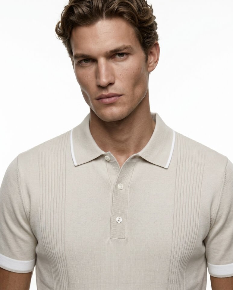 Bellagio Polo Triko T-Shirt Bej - XXL