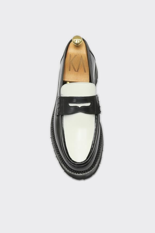 Loafer Ayakkabı Siyah-Beyaz Açma - 41