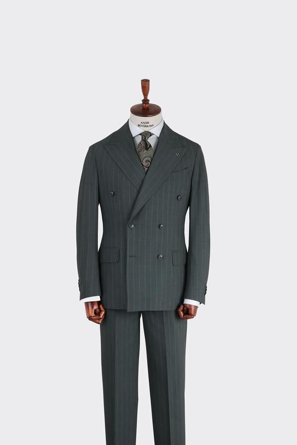 Kruvaze Takım Elbise Haki - 54