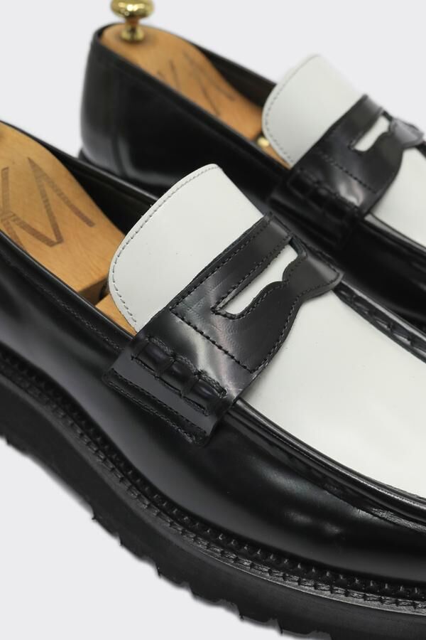 Loafer Ayakkabı Siyah-Beyaz Açma - 42