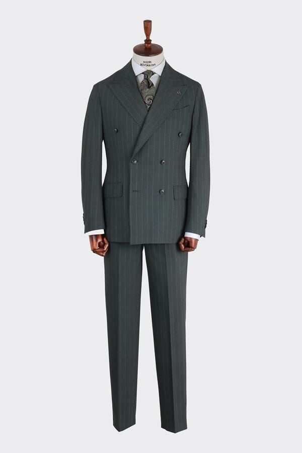 Kruvaze Takım Elbise Haki - 56