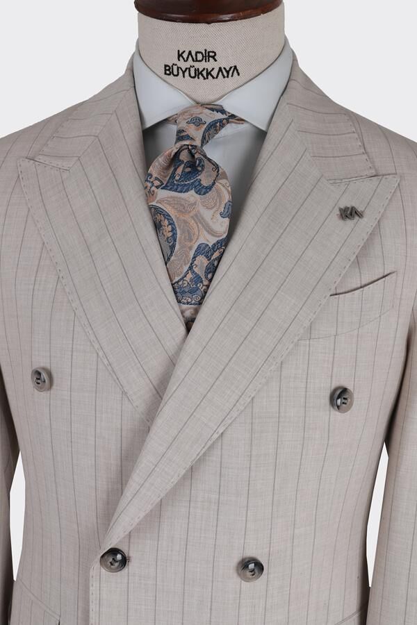 Kruvaze Takım Elbise Bej - 52