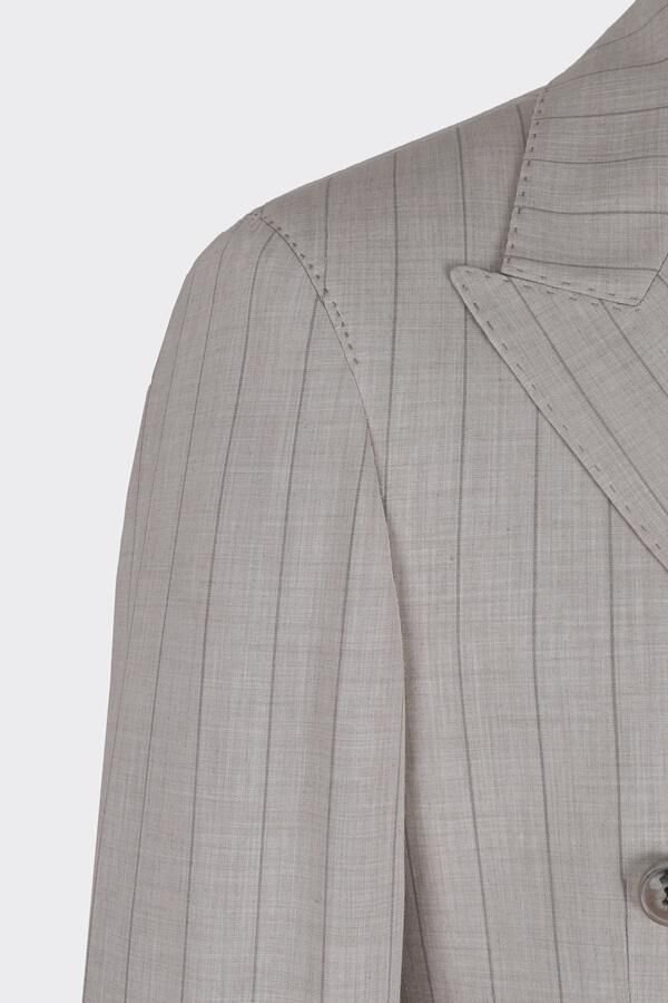 Kruvaze Takım Elbise Bej - 52