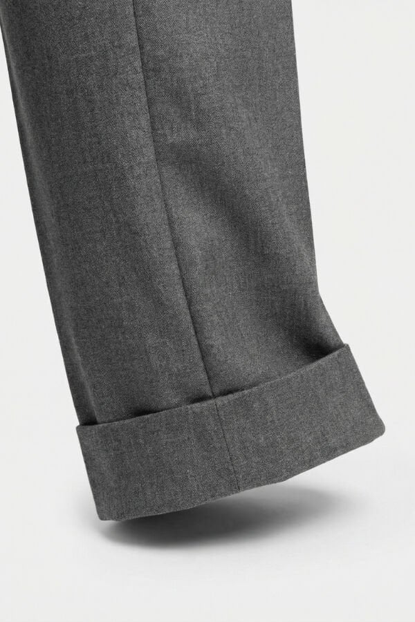 İstanbul Çift Pile Pantolon Gri - 40