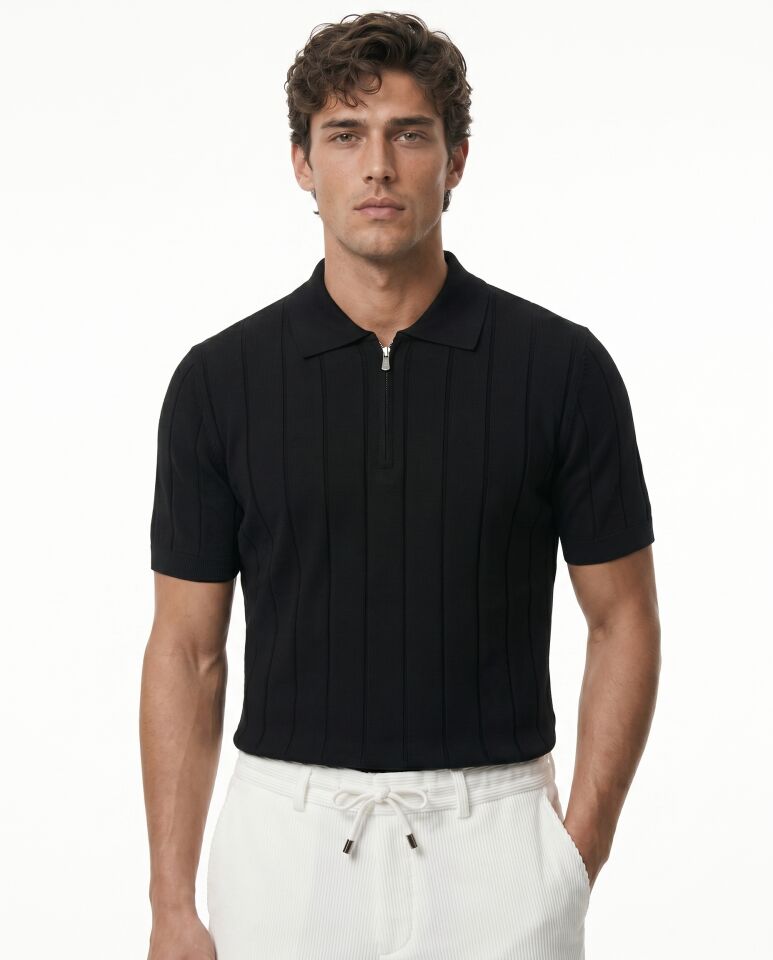 Riva Polo Triko T-Shirt Siyah - M