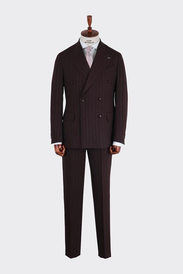 Kruvaze Takım Elbise Bordo - 54