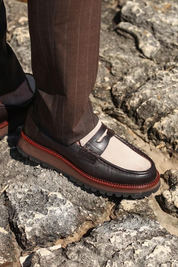 Loafer Ayakkabı Acı Kahve Santo-Bej Süet - 43