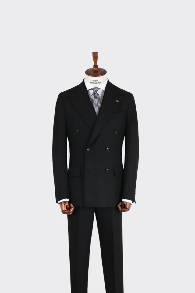 Kruvaze Takım Elbise Siyah - 46