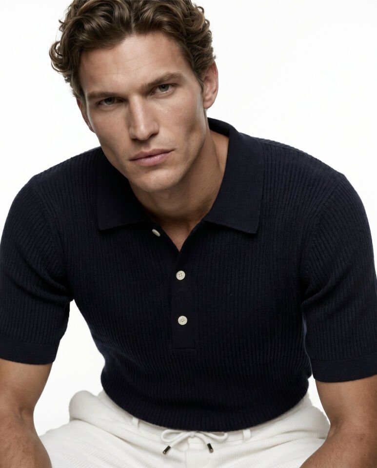 Refined Triko T-Shirt Lacivert - L