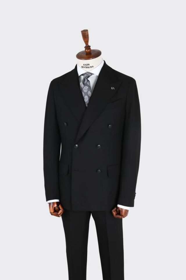 Kruvaze Takım Elbise Siyah - 54