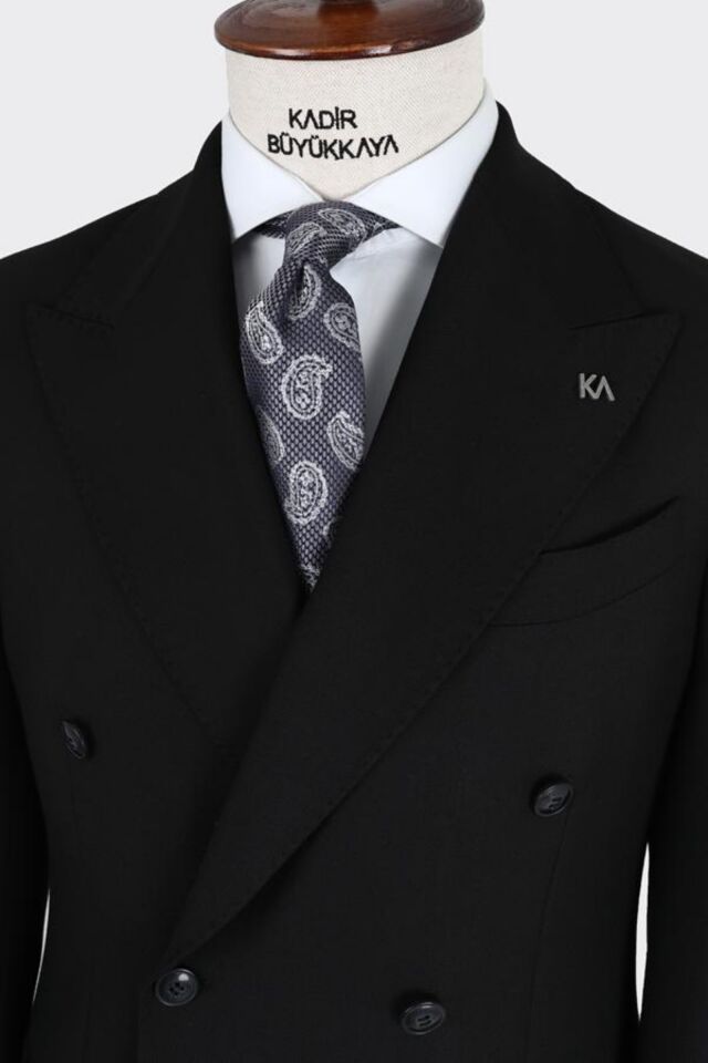 Kruvaze Takım Elbise Siyah - 56