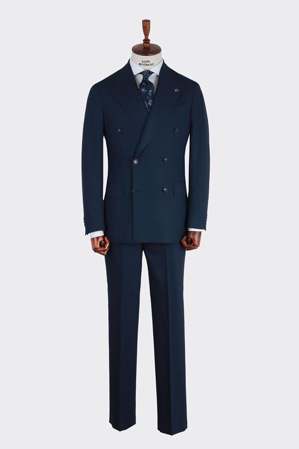 Kruvaze Takım Elbise Lacivert - 46