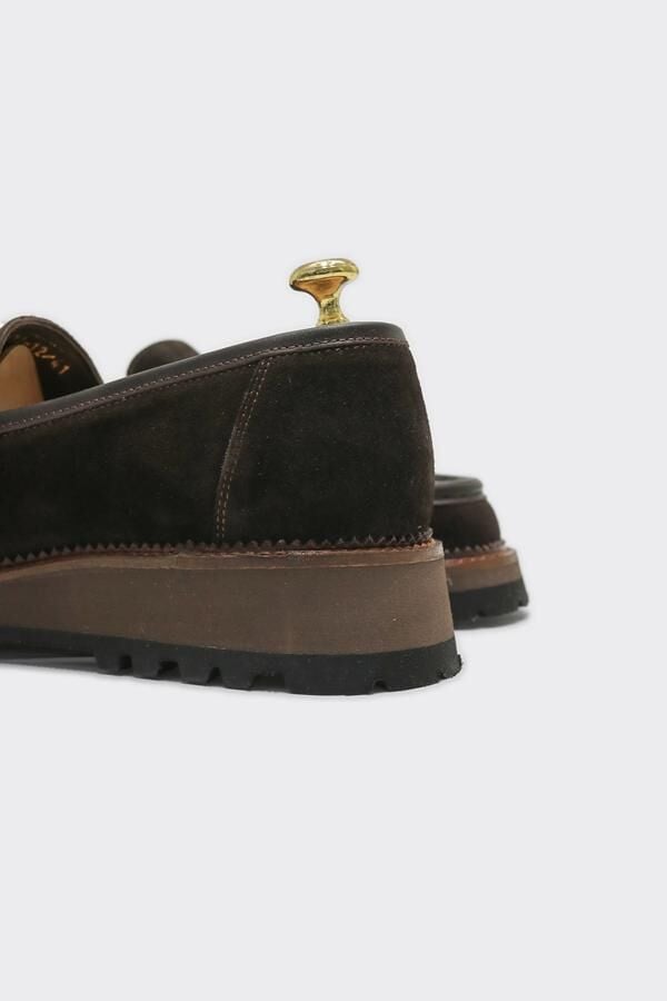 Loafer Ayakkabı Kahverengi Süet Biye - 43