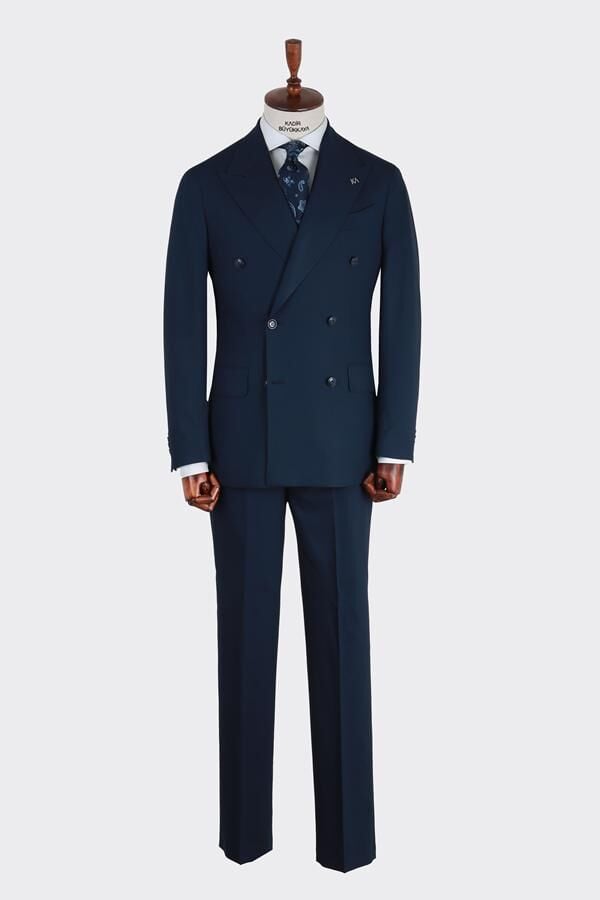 Kruvaze Takım Elbise Lacivert - 54