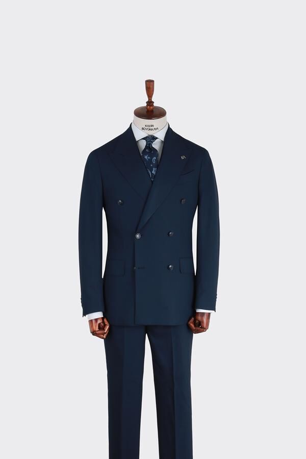 Kruvaze Takım Elbise Lacivert - 56