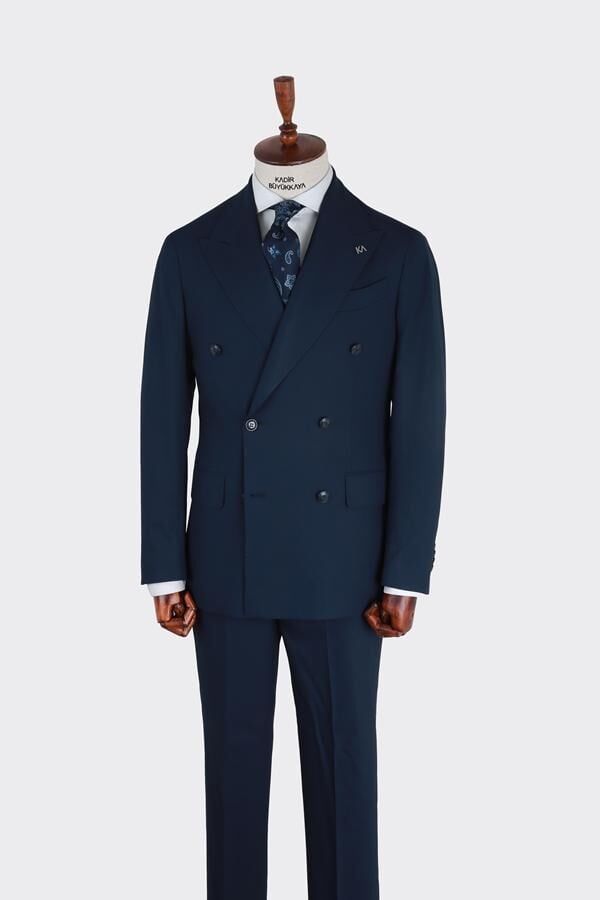 Kruvaze Takım Elbise Lacivert - 56