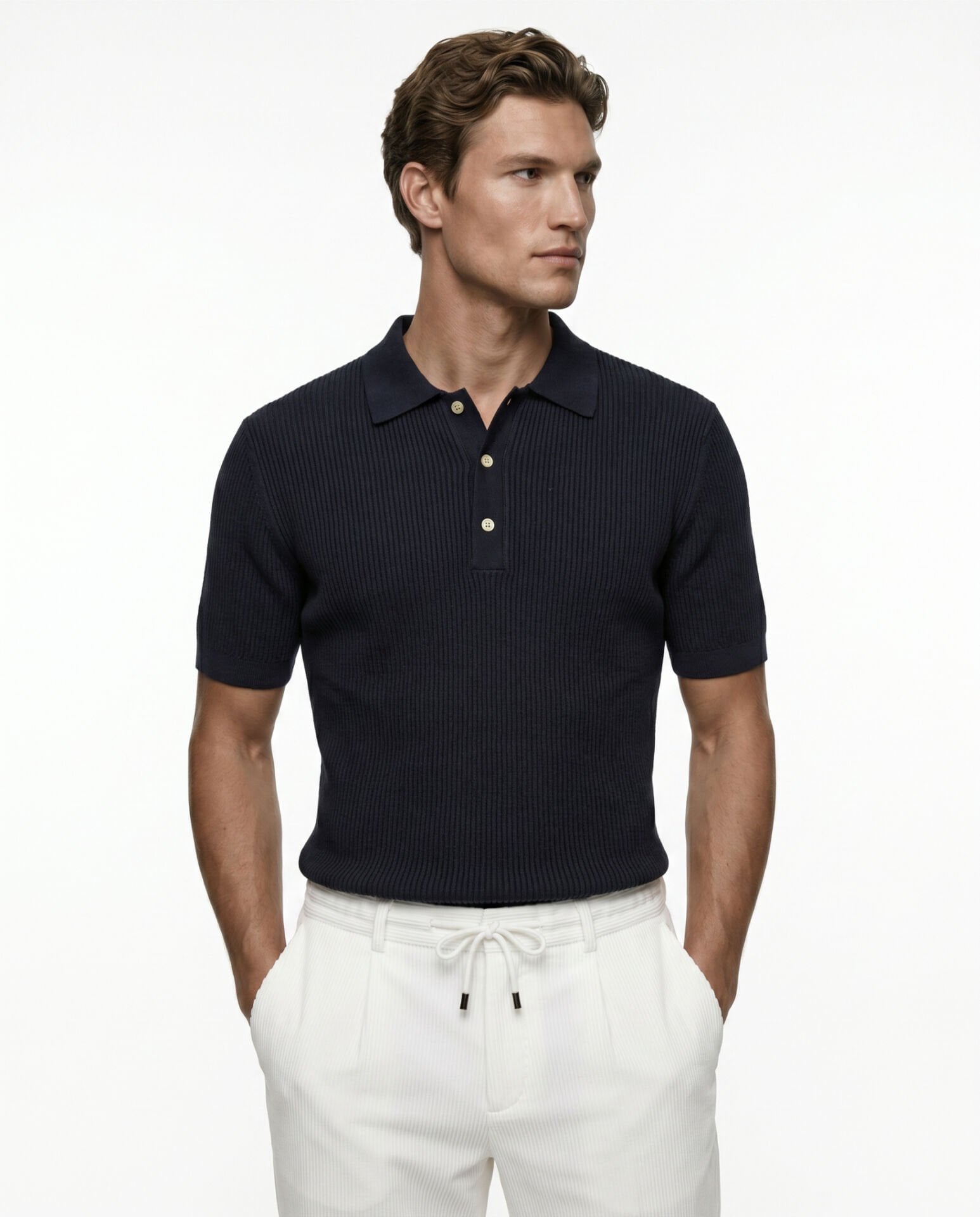 Refined Triko T-Shirt Lacivert - M