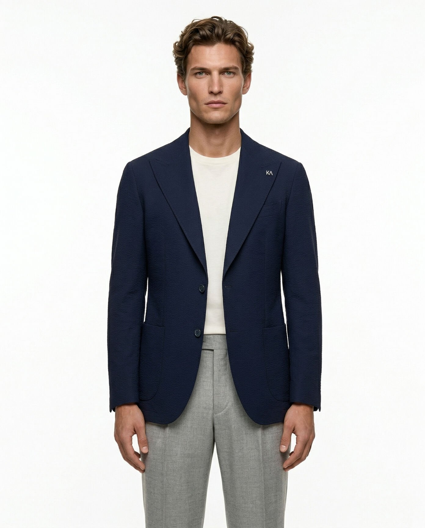 Grid Ceket Lacivert - 56