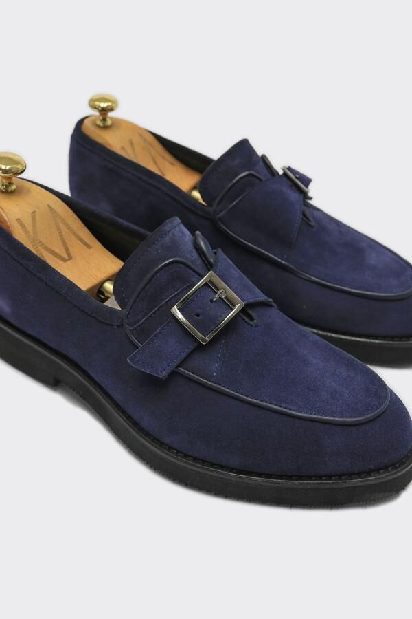 Mocassins en daim bleu marine - Pointure 42