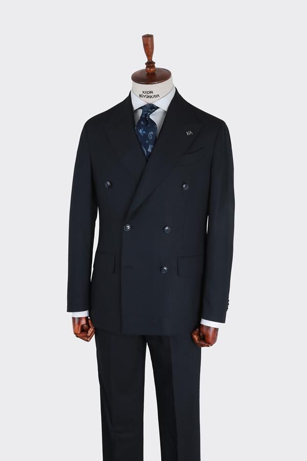Kruvaze Takım Elbise Koyu Lacivert - 46