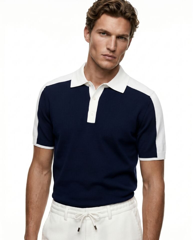 Maison Polo Triko T-Shirt Lacivert - XXL