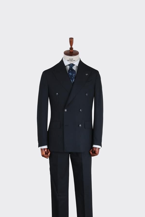Kruvaze Takım Elbise Koyu Lacivert - 56