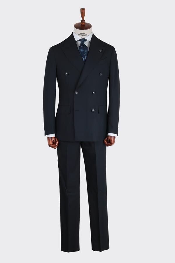 Kruvaze Takım Elbise Koyu Lacivert - 58