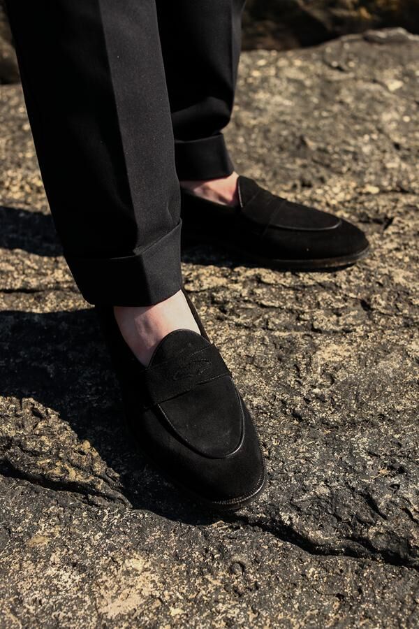 Loafer Ayakkabı Siyah Süet - 41
