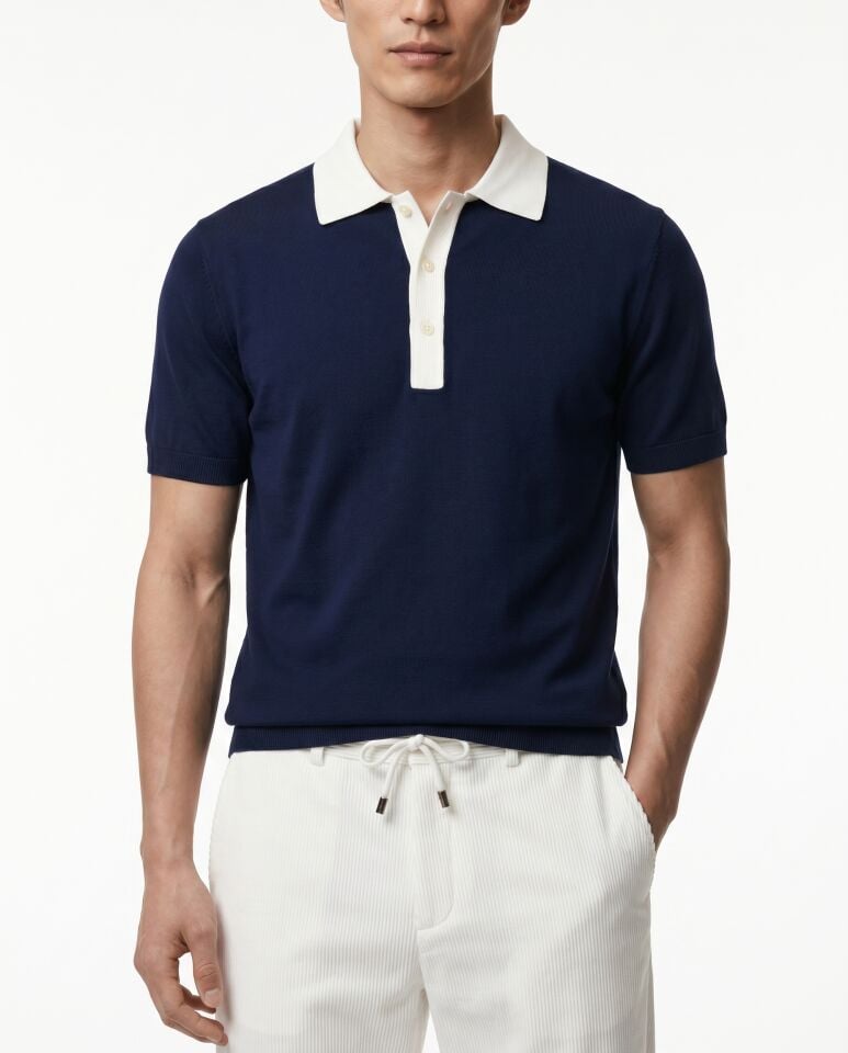 Core Knit Triko T-Shirt Lacivert - XXL