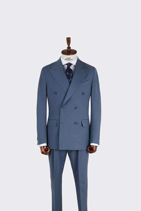 Kruvaze Takım Elbise Petrol Mavisi - 50