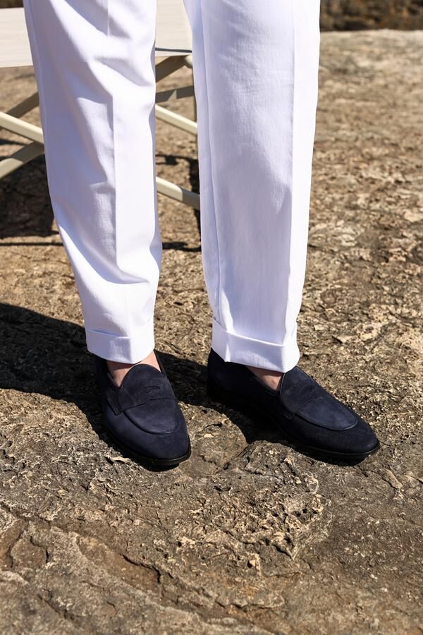 Loafer Ayakkabı Lacivert Süet - 40